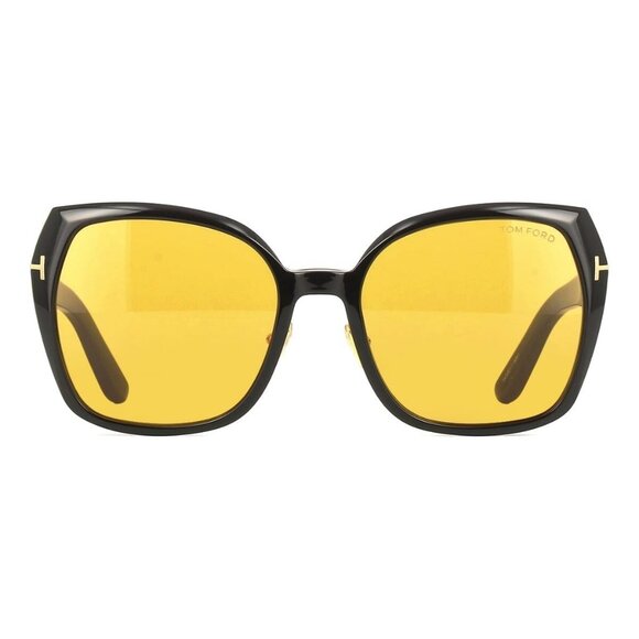 New TOM FORD Plum Black Square FT1223/S 01E Sunglasses Women - Picture 2 of 4